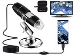 USB Dijital Mikroskop 40X - 1000X, 8 LED Büyütme Endoskop Kamera, Taşıma Çantası ve Metal Stand,