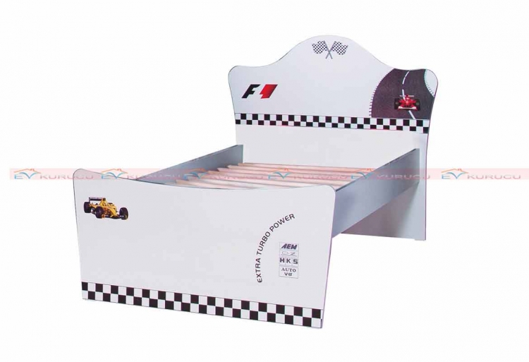 Formula S Beyaz Genç Odası 90\'lık Karyola Modeli