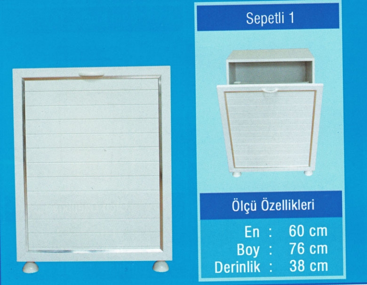 PVC Plastik Kirili Çamaşır 60 Cm Sepetili-1