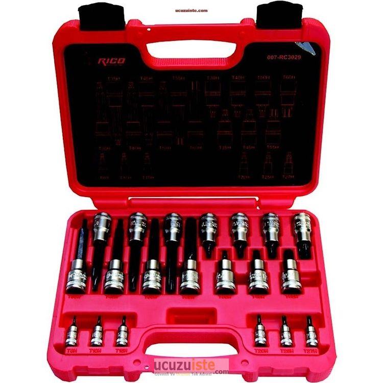 RICO 20 PC 1/4 & 1/2 DELİKLİ TORX LOKMA SETİ