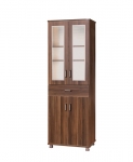 Ceviz Walnut Erzak ve Banyo Boy Dolabı Camlı Çok Amaçlı - 2312