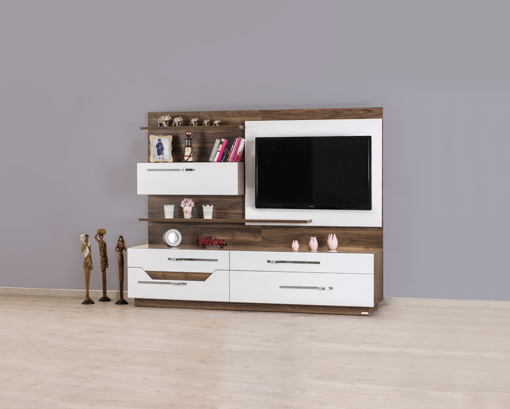 TV Ünitesi 5010 Bergama Ceviz Beyaz Modeli