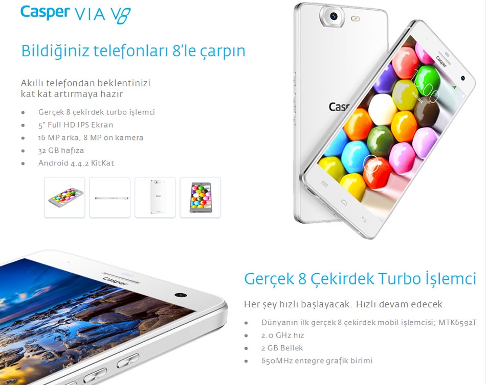 Casper Via V8 Akıllı Telefon