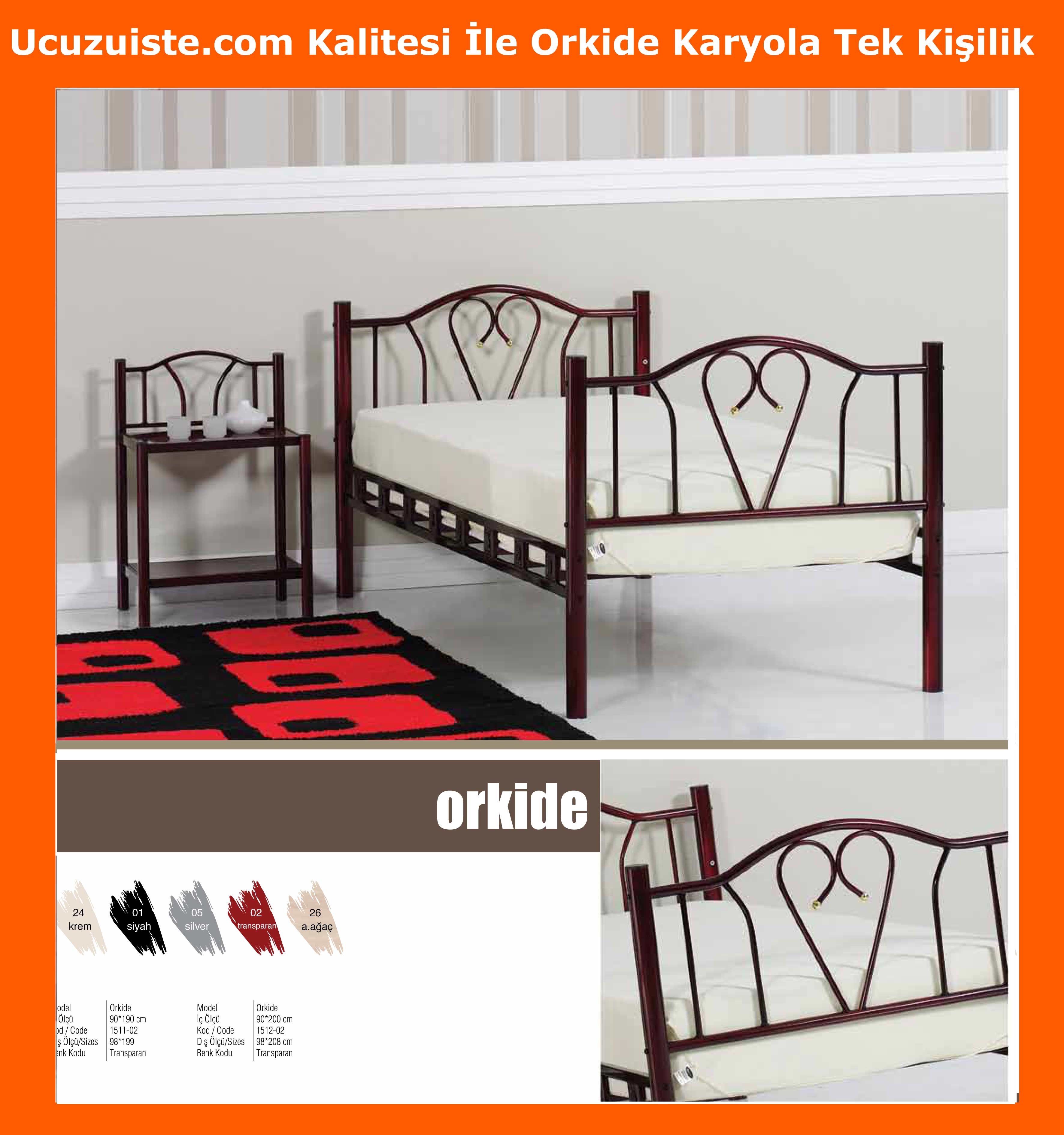 Avensis Orkide Tek Kişilik Karyola Modeli